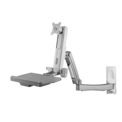 ARES-5221C是一个壁挂式工作站，带有键盘托盘，兼容75 x 75mm或100 x 100mm的VESA孔位，屏幕高达27”。